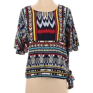 Melissa Paige Geo Aztec Side Tie Top